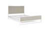 GINER Y COLOMER Lit 150x200 cm en Métal et Résine, Blanc et Beige - Lit Cadre Contemporain pour Chambre